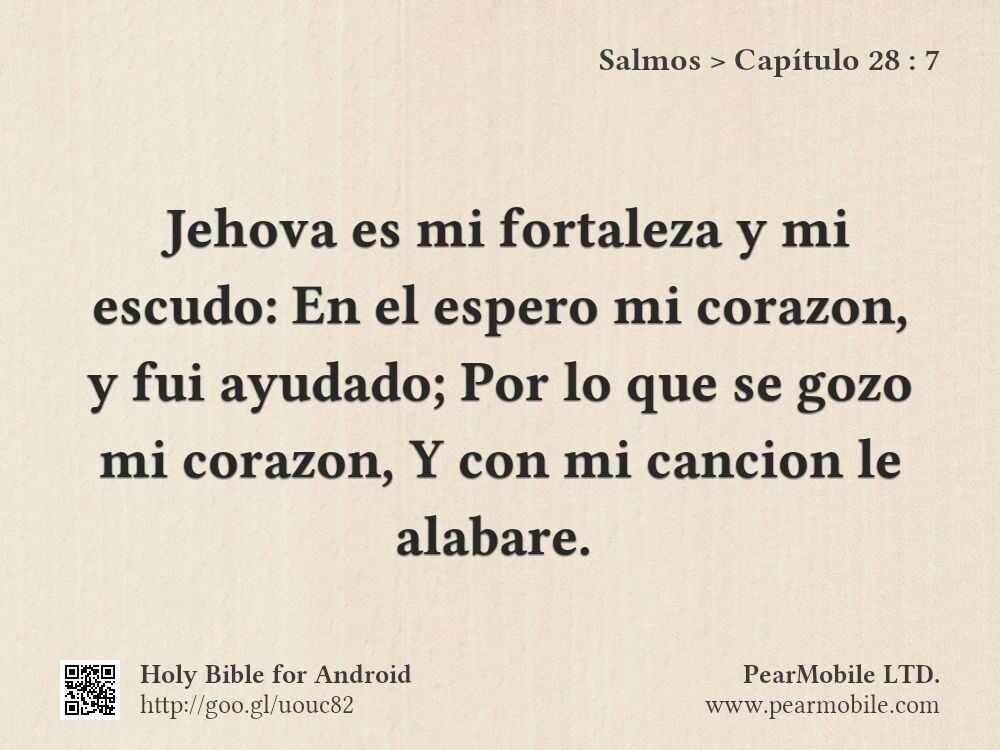 Salmos, Capítulo 28:7
